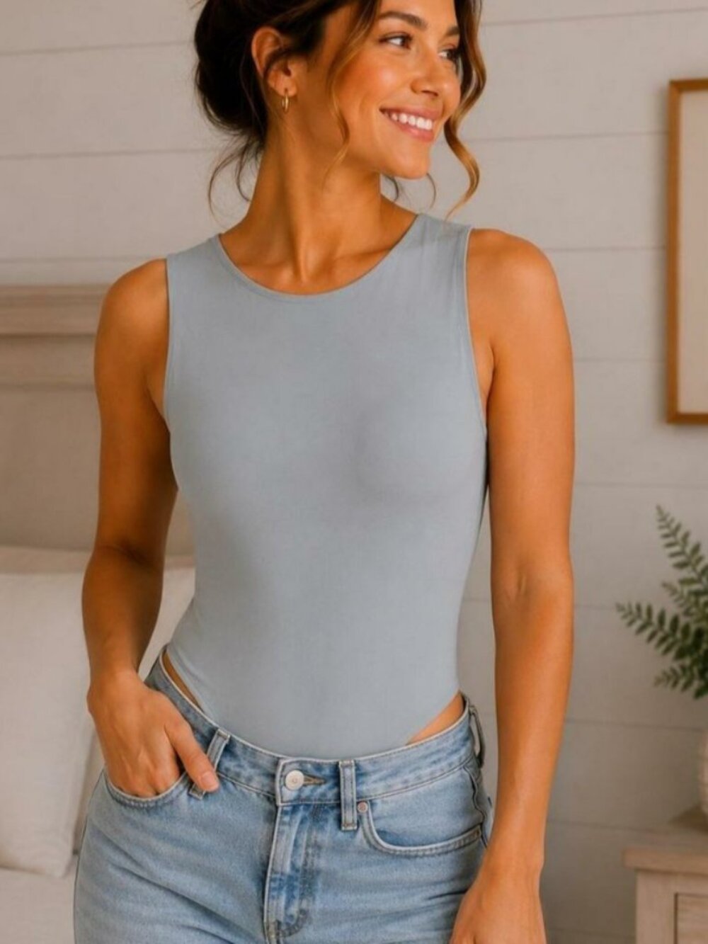 Calia Women's Inspire Tank Bodysuit in Pale Blue size XL NWT $68